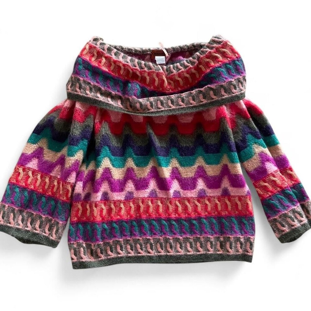 RARE Vintage Missoni Mohair Off Shoulder Sweater Made in Italy - Picture 6 of 6